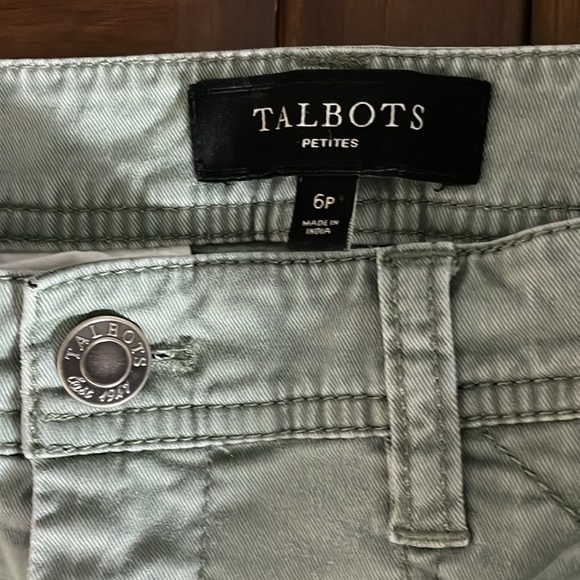 Womens size 6P green Talbots Pants with zippers on ankles - Picture 4 of 10